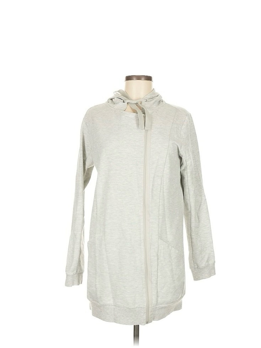 Simply Vera Long Zip Grey Hoodie- Cotton Blend